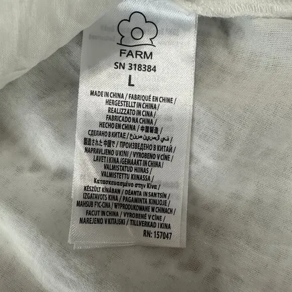 Farm Rio White Guipure Crochet Lace Midi Skirt, Coastal Bridal Boho Beachy Large - Picture 13 of 16